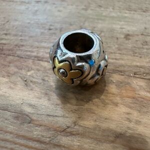 Brighton Silver and Gold Floral Charm Bead